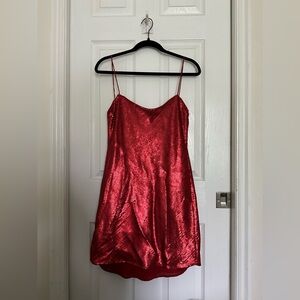 Zara Vibrant Red Sequin Dress